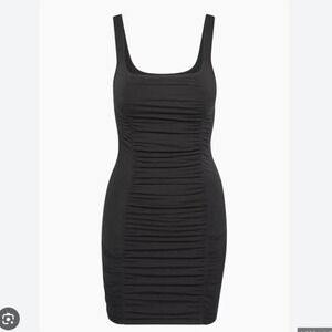 Aritzia Wilfred Ruched Lydia Mini Dress Black Size Medium